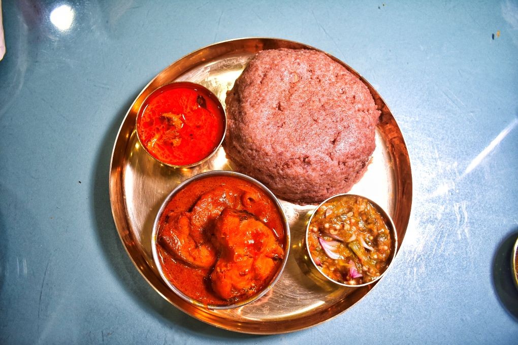 Ragi sangati with Nellore chepala pulusu